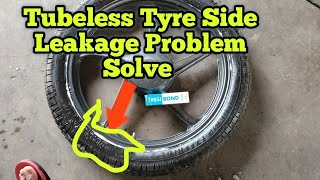 Tubeless Tyre Side Leakage Problem Solve bikewashandworkcenter [upl. by Latsirc827]