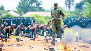 Central African Republic army recruits trained by RDF🇷🇼 demonstrate skill at arms amp body fitness [upl. by Aurore]