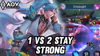 AOV  ALLAIN GAMEPLAY  1 VS 2 STAY STRONG  ARENA OF VALOR LIÊNQUÂNMOBILE ROV [upl. by Pinette]