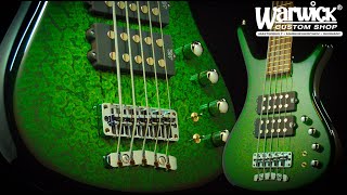 Warwick Custom Shop Masterbuilt  Corvette  NT 5String  Colored Flamed Maple Top 173394 [upl. by Haidadej]