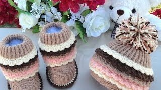 Вязаные сапожки и вязаные шапочки для детей Knitted and crochet Baby Hats and Booties [upl. by Haeckel]