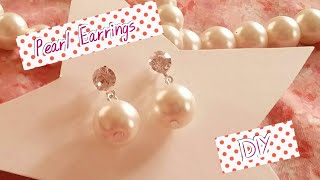 Small Pearl Earrings Making at Home  Handmade Jewelry Tutorial  Ons DIY [upl. by Annaxor]