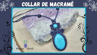 Engarce para piedras sin ranurada  Collar de macramé  hilo encerado  tutorial paso a paso [upl. by Dnaltroc]