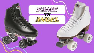 Riedell Angel vs Suregrip Fame roller skate comp NOT THE ANGEL BRAND SKATES Ive heard they stink [upl. by Westley]