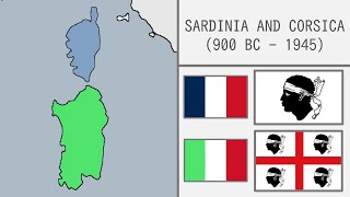 Sardinia and Corsica Every Year 900 BC  1945 [upl. by Elleinaj]