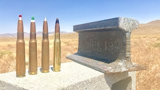 50 CAL VS TRAIN TRACK RAIL [upl. by Mutat]