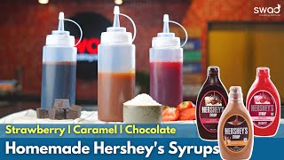 How to Make Hersheys Syrup at Home  Homemade Chocolate Strawberry amp Caramel Saucesyrup Recipe [upl. by Ahsiat162]