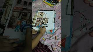 Beautiful city drawing subscribe to myshortvideo channel for my new video [upl. by Assiron]