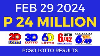 Lotto Result February 29 2024 9pm PCSO [upl. by Eznyl]