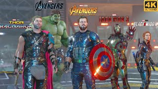 The Avengers vs MODOK with MCU Suits 3  Marvels Avengers Game 4K 60FPS [upl. by Sheffield]