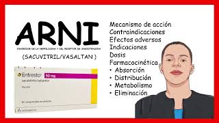 ARNI SACUVITRIL VALSARTAN mecanismo de acción contraindicaciones indicaciones farmacodinamia [upl. by Yewed]