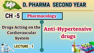 Antihypertensive drugs  Ch5  L1  Pharmacology  Drugs acting on CVS  DPharm second year [upl. by Daza]