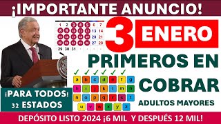 🔥 3 DE ENERO🔥FECHA DE PAGO PREPARADO A ENTREGAR 𝐀𝐌𝐋𝐎 𝐏𝐑𝐎𝐆𝐑𝐀𝐌𝐀 PAGOS 𝟔𝟓 𝐄𝐍𝐄𝐑𝐎 𝟐𝟎𝟐𝟒🎁 ADULTOS MAYORES [upl. by Garrity]