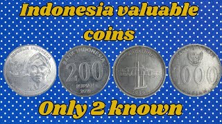 Ultra rare old coins Indonesia 1000 Rupiah 200 Rupiah value worth and history [upl. by Elleuqram]