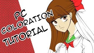 Manga zeichnen Tutorial Pc Coloration Deutsch Teil 1 Grundfarben [upl. by Nyledam]