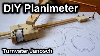 Homemade polar planimeter  DIY area measuring instrument [upl. by Brott]