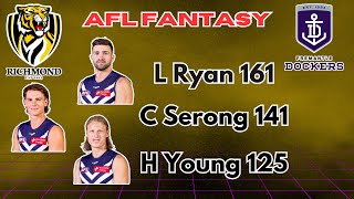 Ryan 161  Richmond Tigers vs Fremantle Dockers AFL Fantasy Game Review 2024 [upl. by Sada]