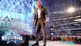 Triple H leaves his boots in the ring WrestleMania 38 WWE Network Exclusive [upl. by Royo935]