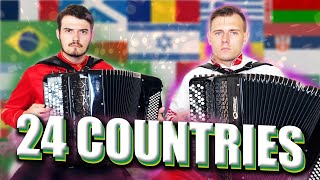 2 Accordions 24 Countries  Traditional Music [upl. by Ynaitirb]