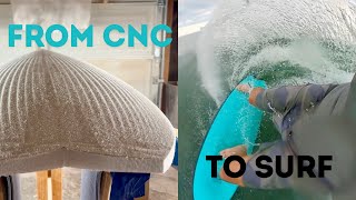 Surfboard Shaping from CNC to Surfing  Carbon Fiber Groveler [upl. by Alcinia]