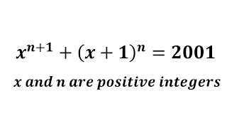 xn1 x1n 2001 x and n are positive integers Find the value of x and n  Rabiul Sir [upl. by Vincenz]