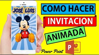 COMO HACER INVITACION DIGITAL DE CUMPLEAÑOS DE MICKEY MOUSE🎉en Powerpoint 🎉 5 minutos [upl. by Eenal192]