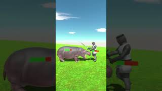 HIPPOPOTAMUS VS TEUTONIC KNIGHT battle animalrevoltbattlesimulatorhippobattlesimulator [upl. by Aryt]