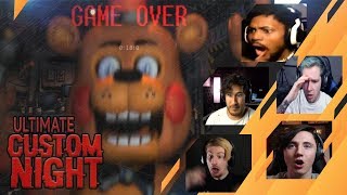 Gamers Reactions to the First Game Over JUMPSCARE Ultimate Custom Night FNAF [upl. by Yehs325]