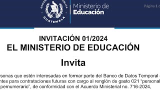 Dudas sobre Convocatoria para docentes 021 Primera parte [upl. by Tammi]