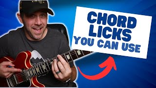 How to EASILY play Licks In Between CHORDS  3 Examples [upl. by Aldred]