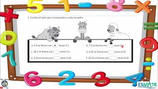 24 DECIMAS CENTESIMAS O MILESIMAS QUE FORMAN UN NUMERO DECIMAL 4º GRADO CUADERNILLO [upl. by Artima]