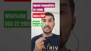 AGENTE COMUNITÁRIO DE SAÚDE  Banca IBGP 2024  2025  provas anteriores da banca ibgp bancaibgp [upl. by Aitnuahs]