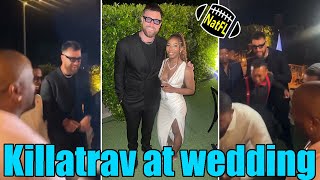 Travis Kelce at Clyde EdwardsHelaire wedding before going to Europe meet Taylor Swift [upl. by Acacia]