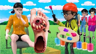 Scary Teacher 3D vs Squid Game Feet Treatment with Doll and Granny or Error 5 Times Challenge [upl. by Aiciled]