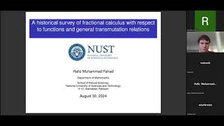 HMFahad Survey of fractional calculus with respect to functions amp general transmutation relations [upl. by Sucram912]