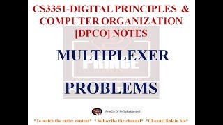 PROBLEMS USING MULTIPLEXERS  CS3351 DIGITAL PRINCIPLES AND COMPUTER ORGANIZATION NOTES [upl. by Walliw]