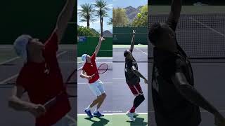 Isner vs Kyrgios Serve Toss Comparison 🔥Video credit zenracquets [upl. by Ecallaw]