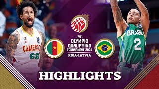 Cameroon 🇨🇲 beat Brazil 🇧🇷 in a thriller both qualify for semis  Highlights  FIBA OQT 2024 Latvia [upl. by Lihas]