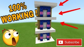 🔰How to make Redstone Elevator with Piston Doors Full tutorial v2 MCPE [upl. by Eecats]