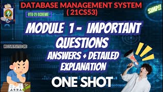 DBMS MOD1 Imp QN  ANSNotesBCS403  ONE SHOT VIDEO FOR EXAM VTU 4th sem bcs403 dbms vtu [upl. by Karon]