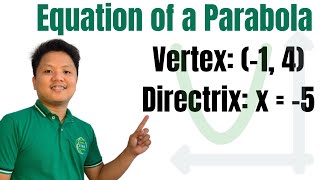 How to find the equation of a parabola given vertex and directrix  ProfD [upl. by Helsa]