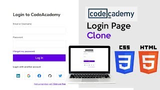 Codecademy Login Page Clone  HTML CSS  Shanjai raj [upl. by Auginahs315]