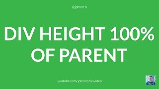 Set DIV to 100 Height of Its Parent Using jQuery [upl. by Erik]