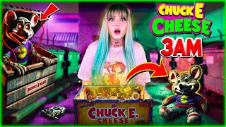 PASÉ la NOCHE en CHUCK E CHEESE y ABRÍ un PELUCHE de CHUCK el RATÓN 😱🧀😈 [upl. by Mashe]