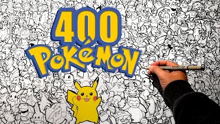 DRAWING 400 POKEMON in 24 HOURS [upl. by Atinaj]