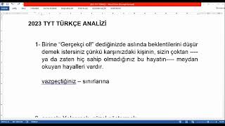 TYT 2023 TÜRKÇE TESTİ 1 SORU [upl. by Anirehc]