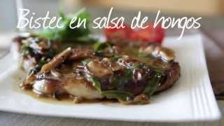 Bistec en salsa de hongos [upl. by Collen]