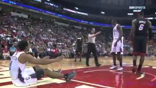 LeBron James Erik Spoelstra Double Technical vs Bobcats 10 24 2012 [upl. by Lenad]