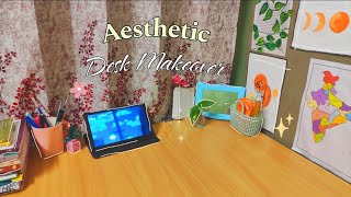 Aesthetic desk makeoveraesthetic makeover indain [upl. by Sashenka]