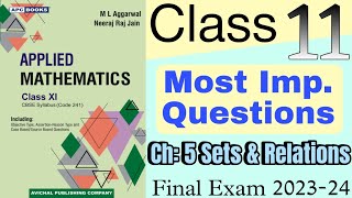 Sets and relations class 11  sets and relations class 11 applied maths  Important questions [upl. by Eceeryt]